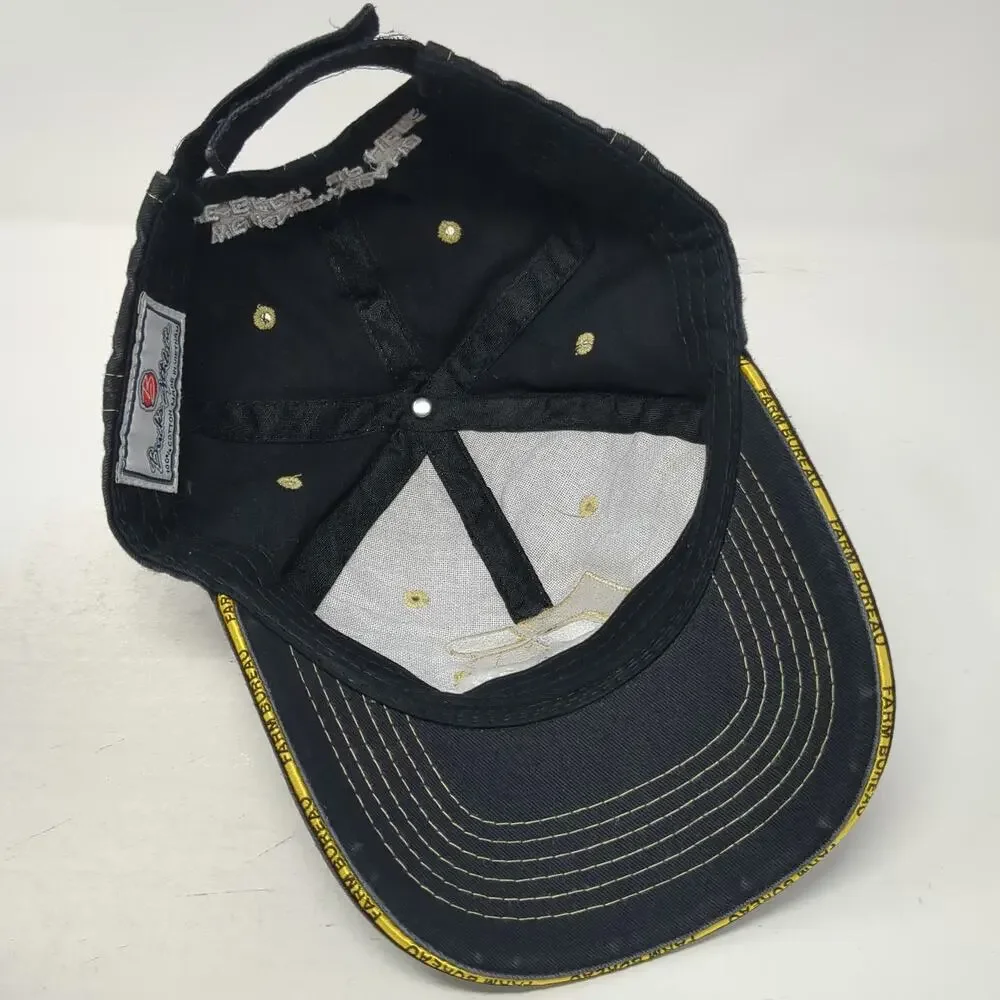 Buck's Athletic Farm Bureau Idaho Baseball Cap Black Gold One Size Strapback Hat